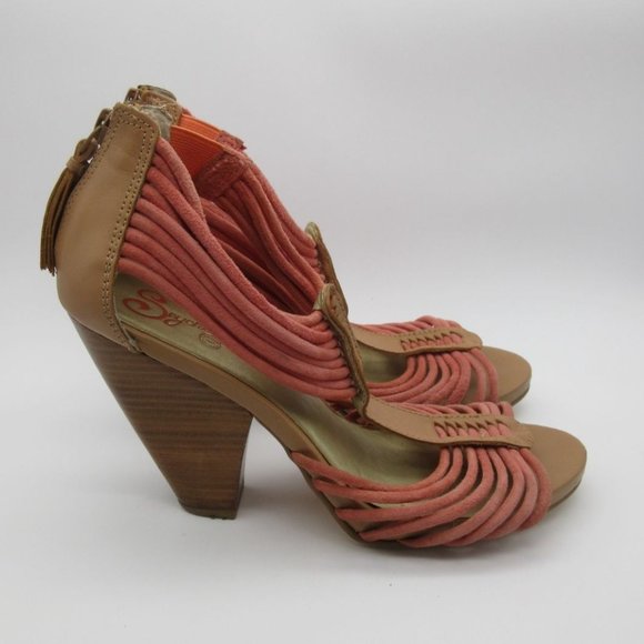 Seychelles cone heel t-strap leather sandals - Picture 5 of 12